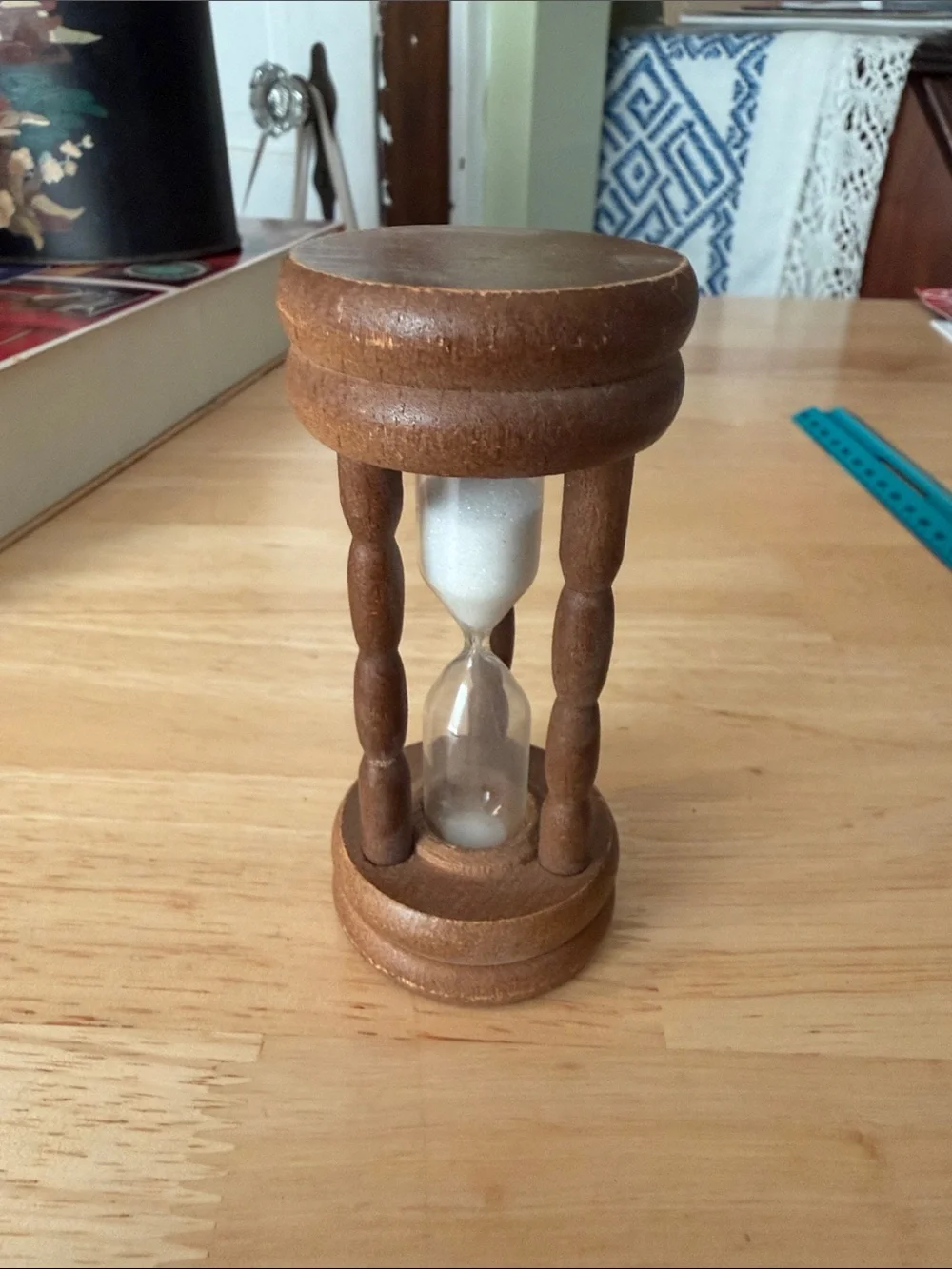 Classic Brown Wooden Hourglass Timer - Home Accents Decor